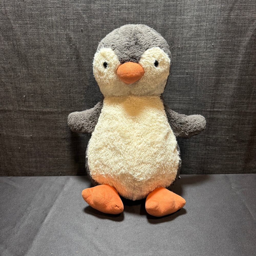 Rare Jellycat Peanut Penguin Large 14" Plush Authentic Retired Pre-Owned Good